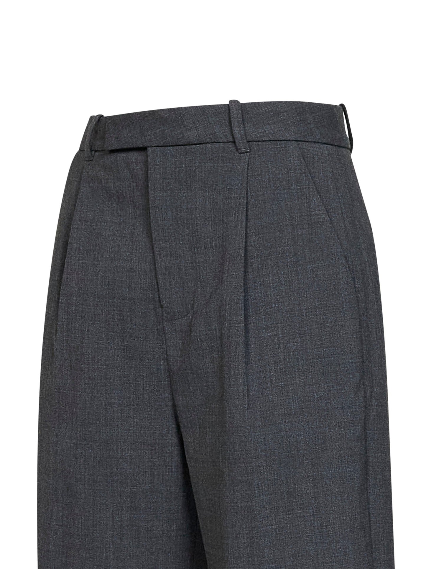 Self Portrait Women Grey Stretch Wool-Blend Tailored Trousers SELF-PORTRAIT