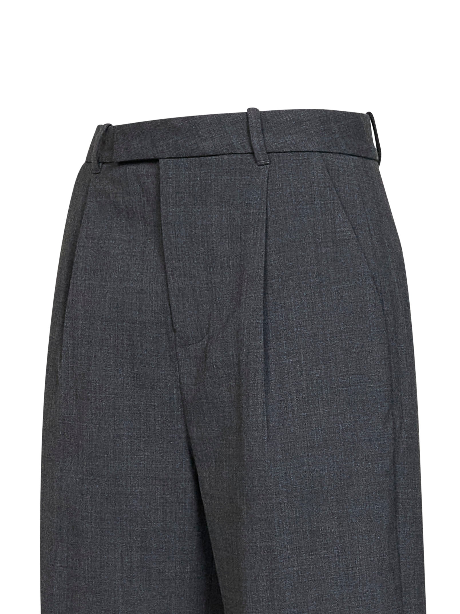 Self Portrait Women Grey Stretch Wool-Blend Tailored Trousers SELF-PORTRAIT