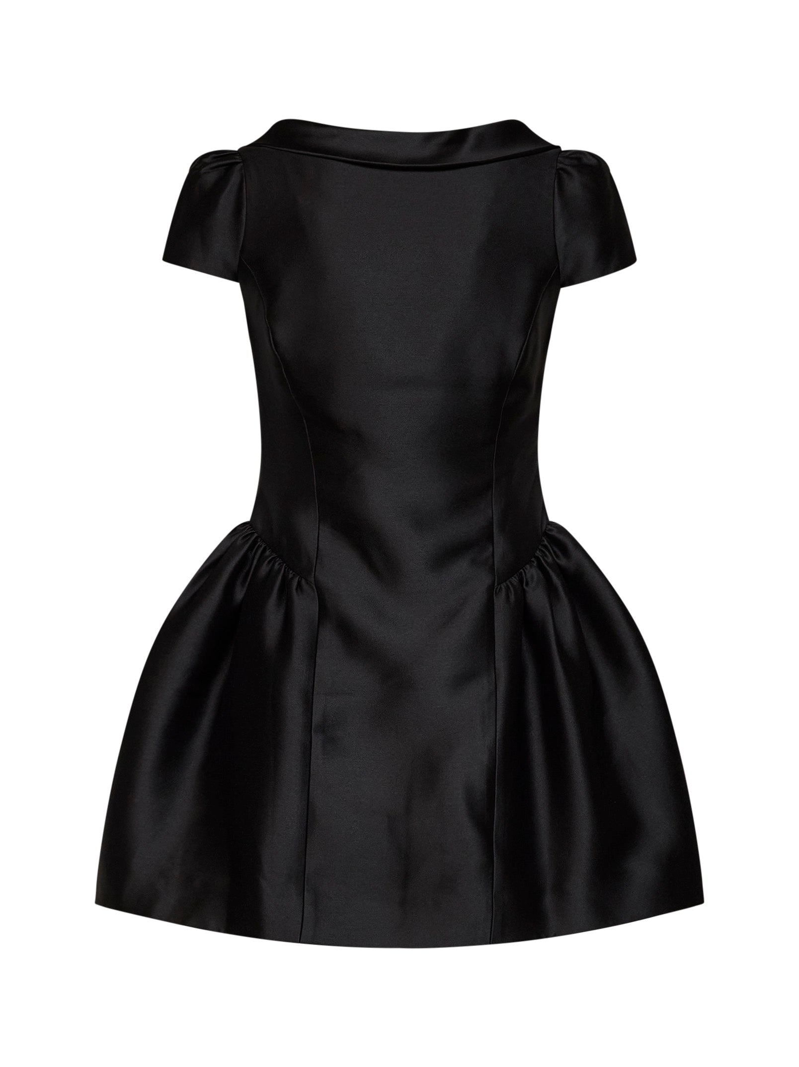 Self Portrait Women Black Taffeta Collared Minidress SELF-PORTRAIT