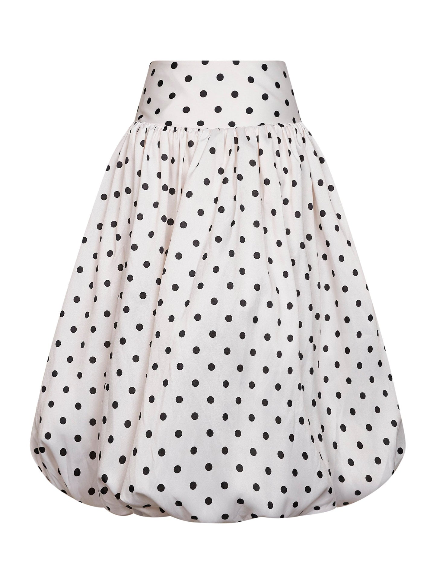 Self Portrait Women Cream Polka Dot Taffeta Midi Skirt