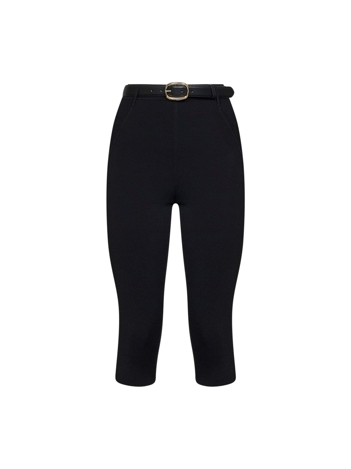 Self Portrait Women Black Compact Knit Capri Leggings SELF-PORTRAIT