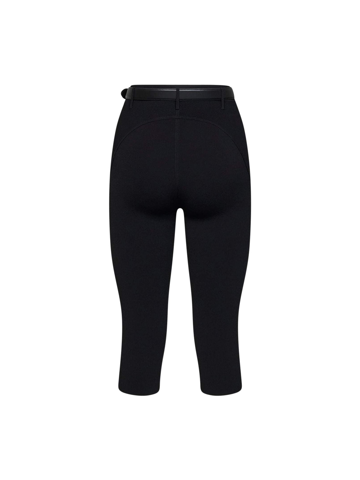 Self Portrait Women Black Compact Knit Capri Leggings SELF-PORTRAIT
