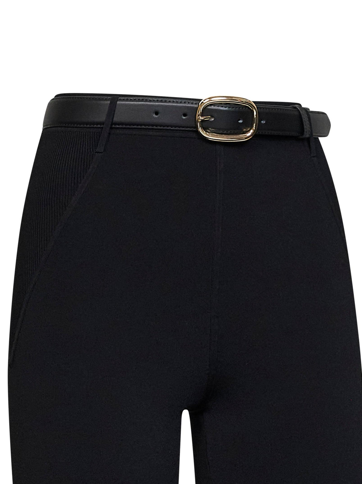 Self Portrait Women Black Compact Knit Capri Leggings SELF-PORTRAIT