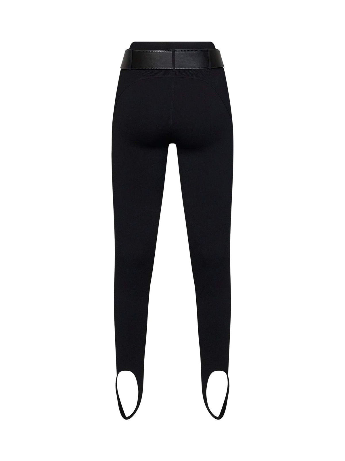 Self Portrait Women Black Compact Knit Stirrup Leggings SELF-PORTRAIT