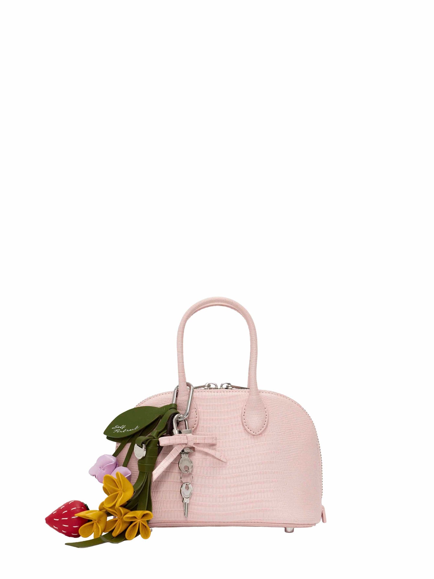 Self Portrait Women Pink Mini Bag With Shoulder Strap And Charms SELF-PORTRAIT