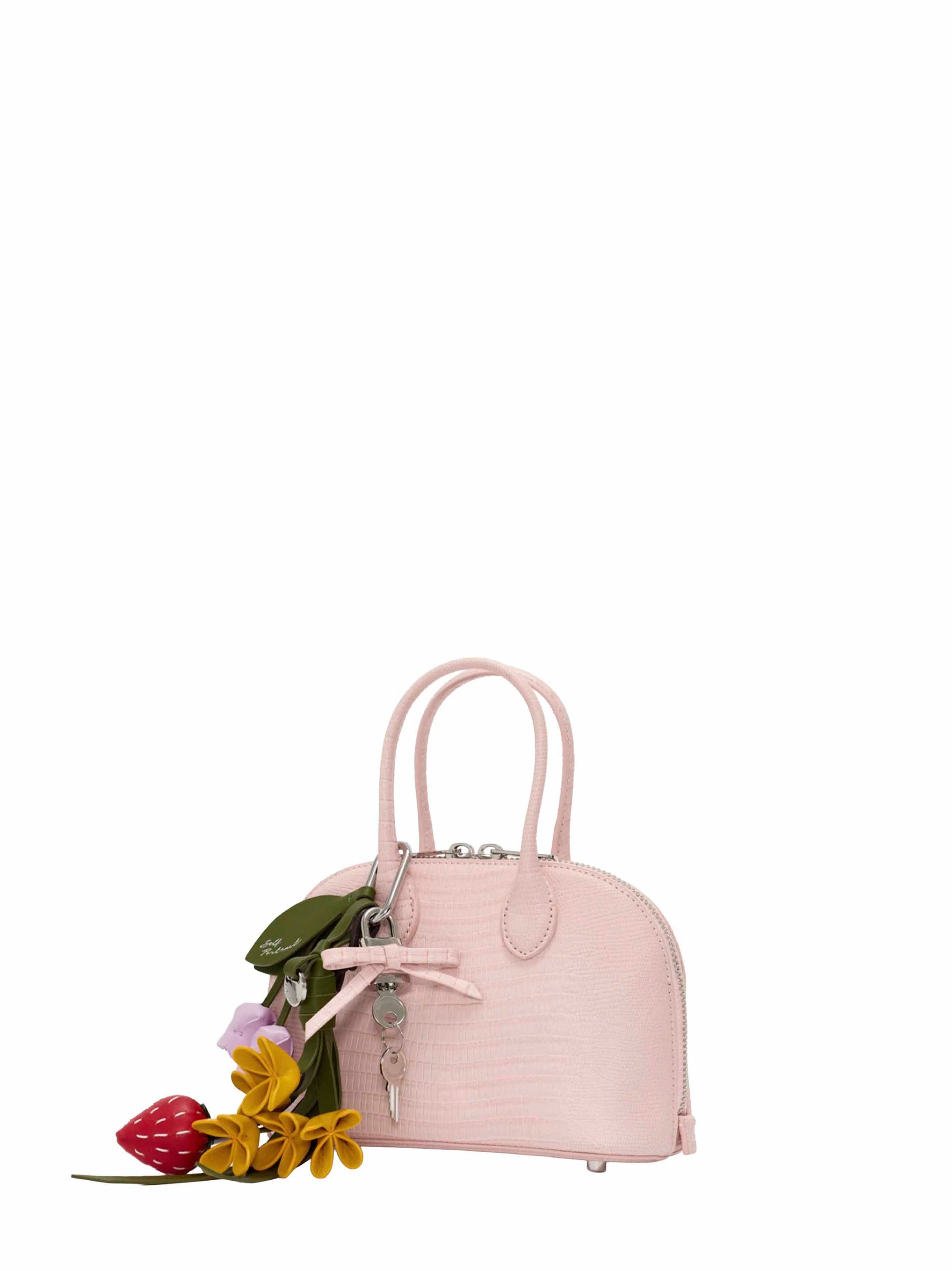 Self Portrait Women Pink Mini Bag With Shoulder Strap And Charms SELF-PORTRAIT