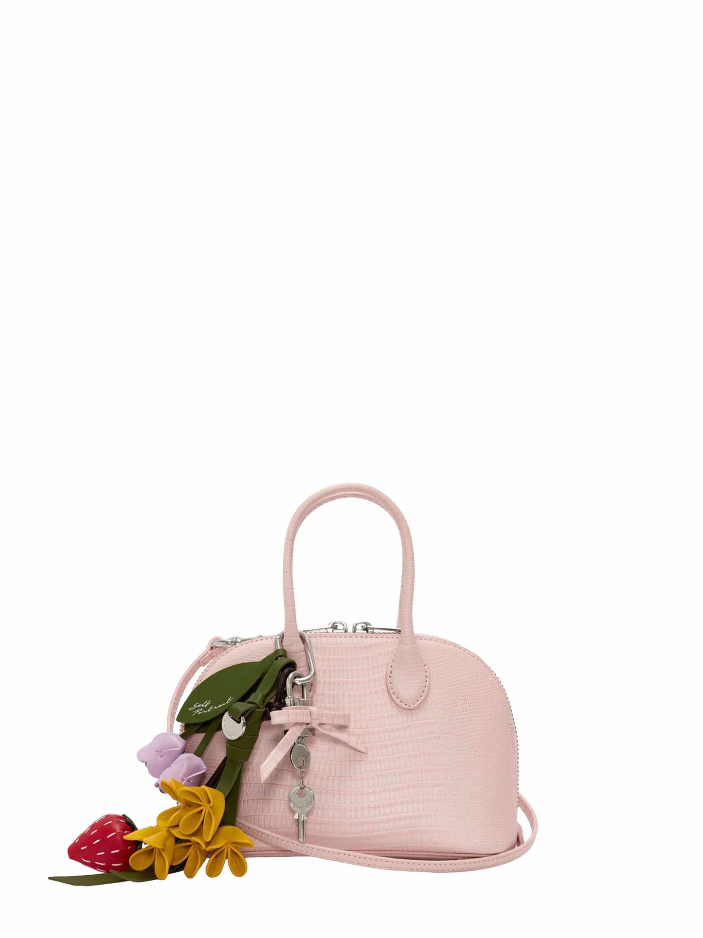 Self Portrait Women Pink Mini Bag With Shoulder Strap And Charms SELF-PORTRAIT