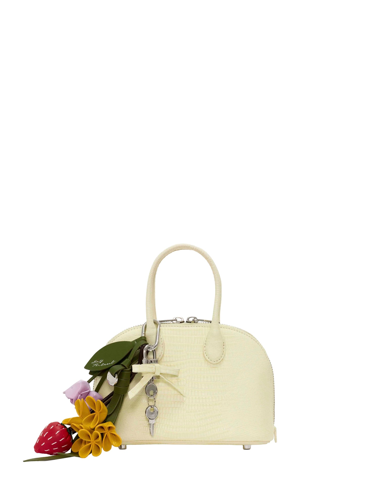 Self Portrait Women Yellow Mini Bag With Shoulder Strap And Charms SELF-PORTRAIT