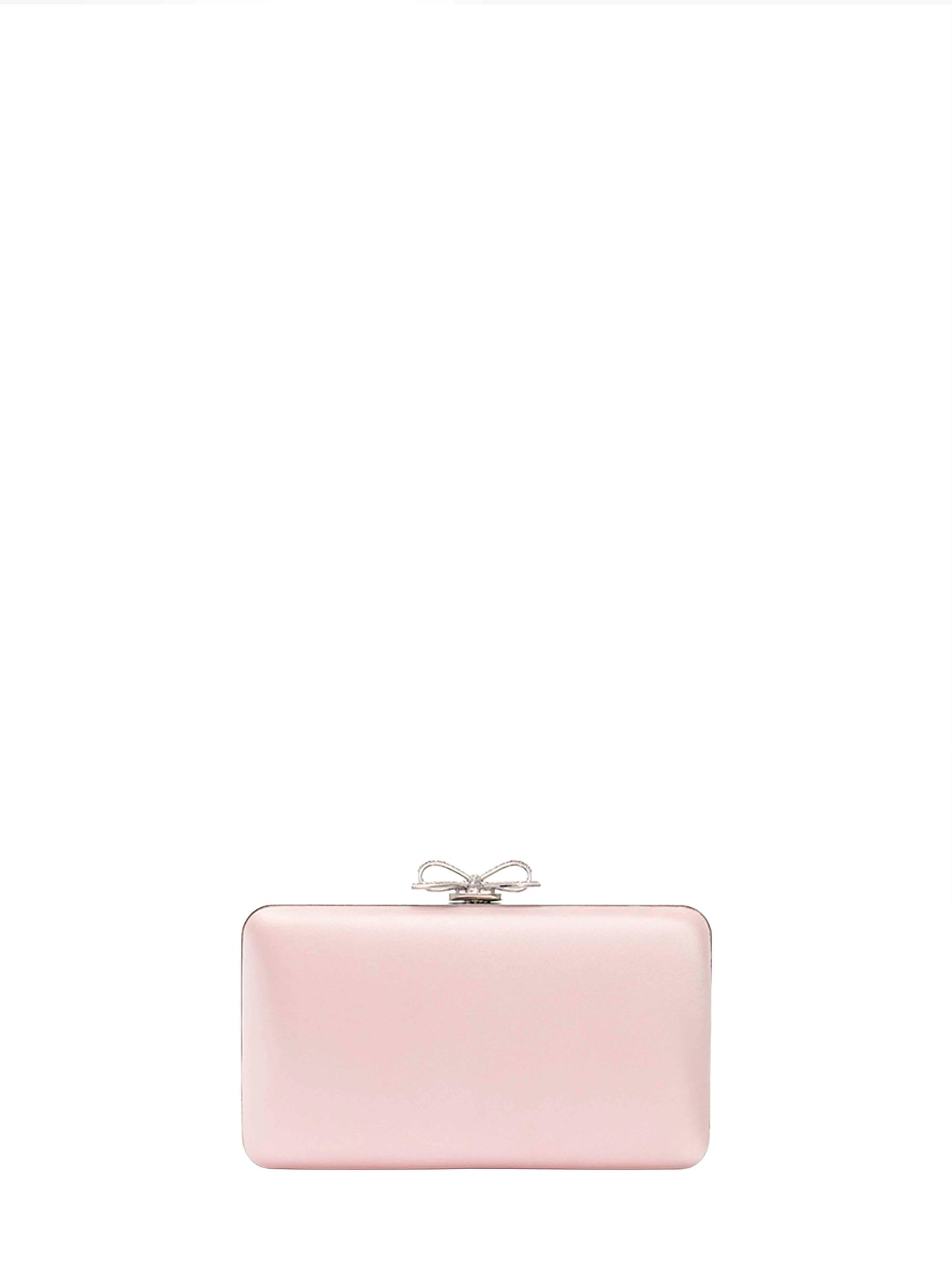 Self Portrait Women Pink Clutch Bag With Shoulder Strap And Crystal Bow SELF-PORTRAIT