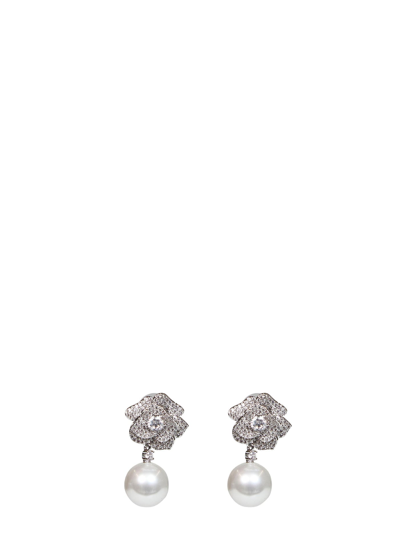 Self Portrait Women Crystal Flower Pearl Drop Earrings SELF-PORTRAIT