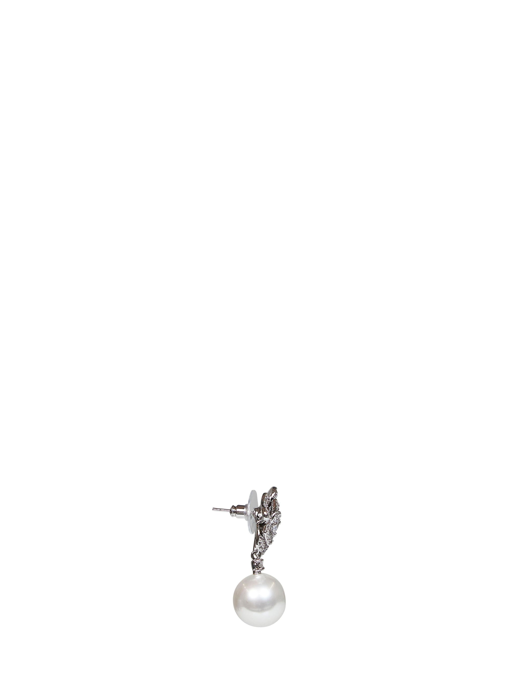 Self Portrait Women Crystal Flower Pearl Drop Earrings SELF-PORTRAIT