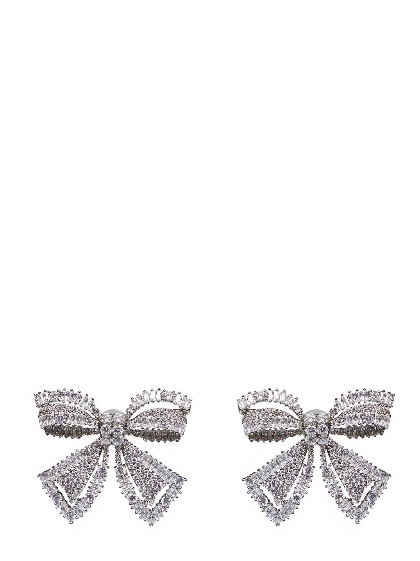 Self Portrait Women Silver Crystal Bow Earrings SELF-PORTRAIT