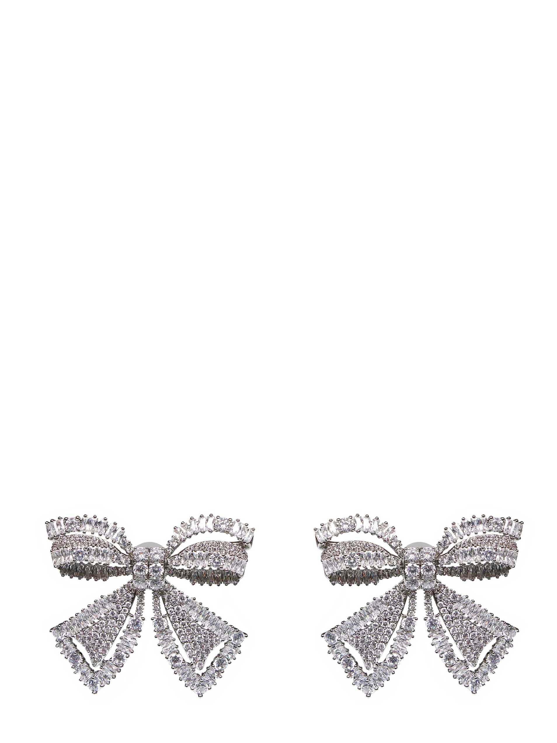 Self Portrait Women Silver Crystal Bow Earrings SELF-PORTRAIT