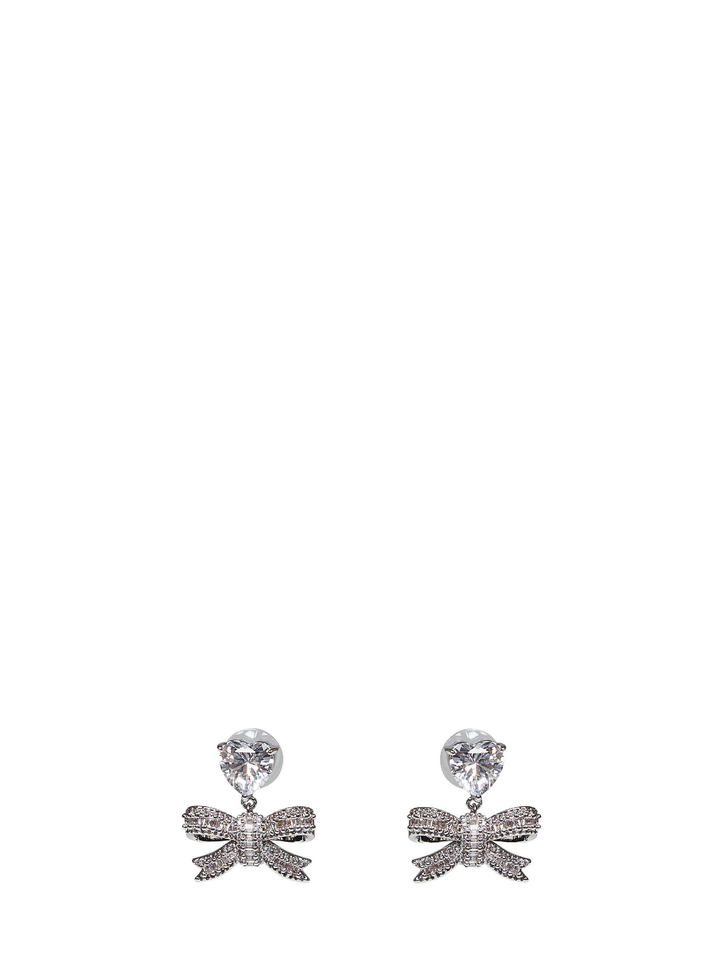 Self Portrait Women Crystal Heart Bow Drop Earrings SELF-PORTRAIT