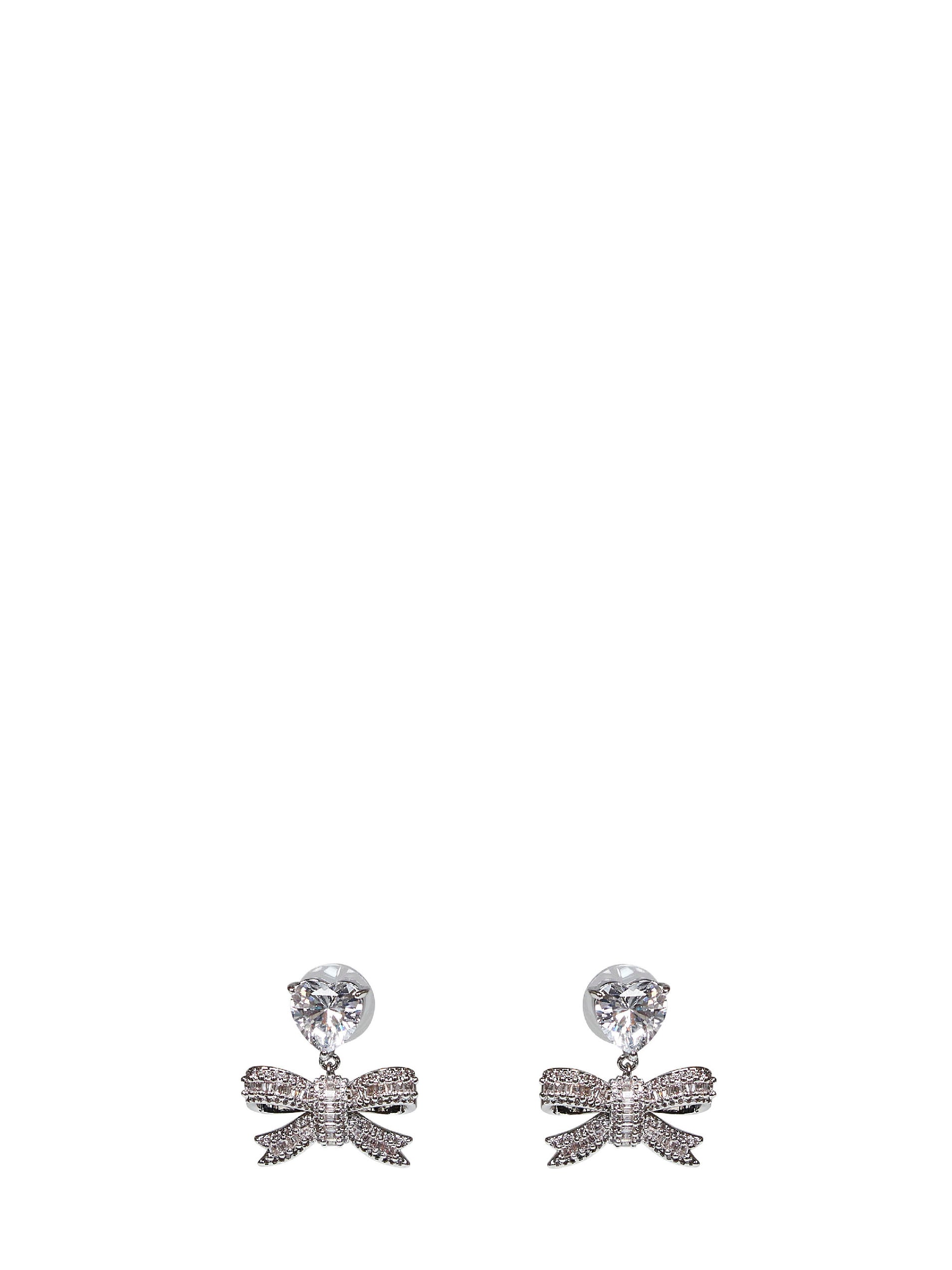 Self Portrait Women Crystal Heart Bow Drop Earrings SELF-PORTRAIT