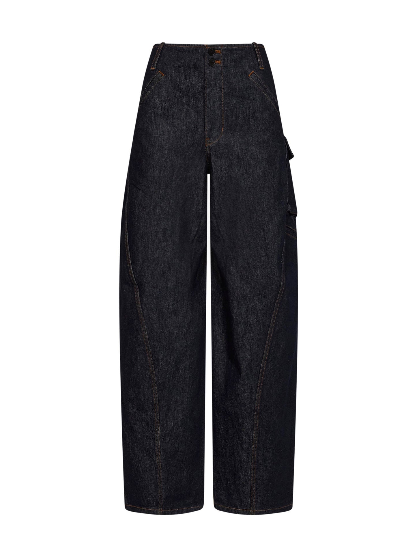 Self Portrait Women Indigo Denim Cargo Jeans SELF-PORTRAIT