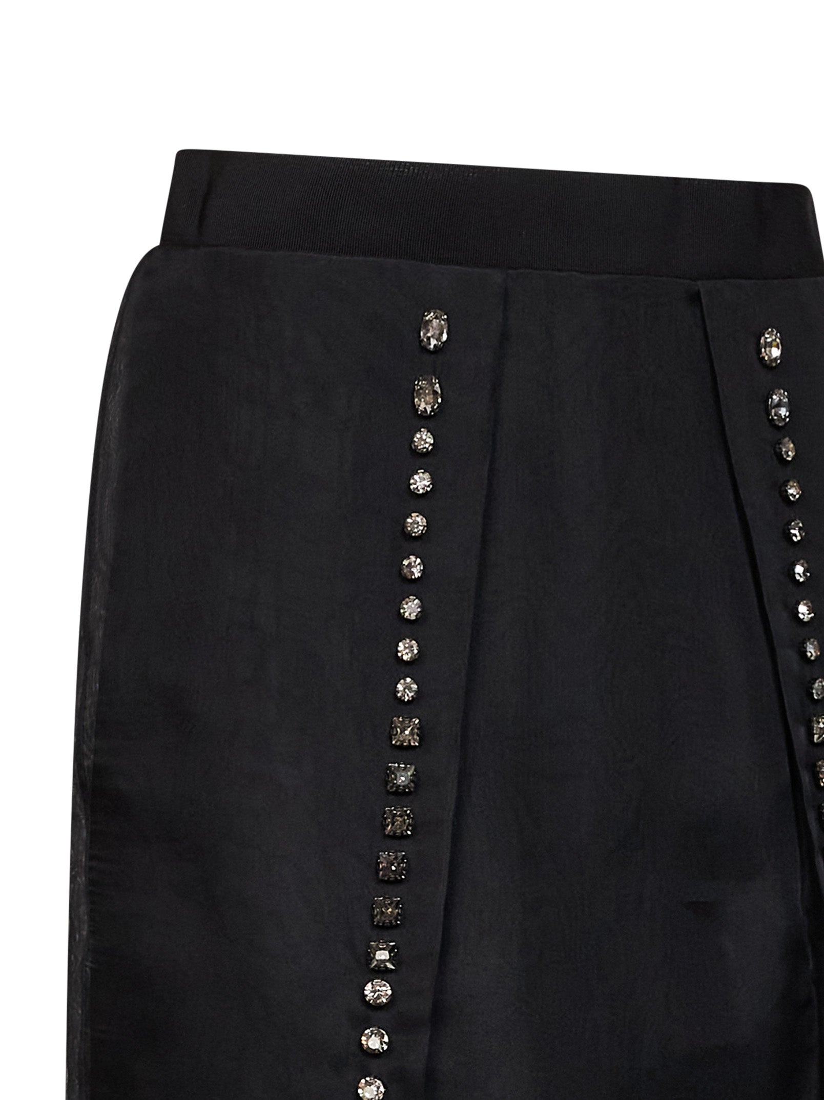 Stella Mccartney Women Black Crystal-Embellished Silk Organza Midi Skirt STELLA MCCARTNEY