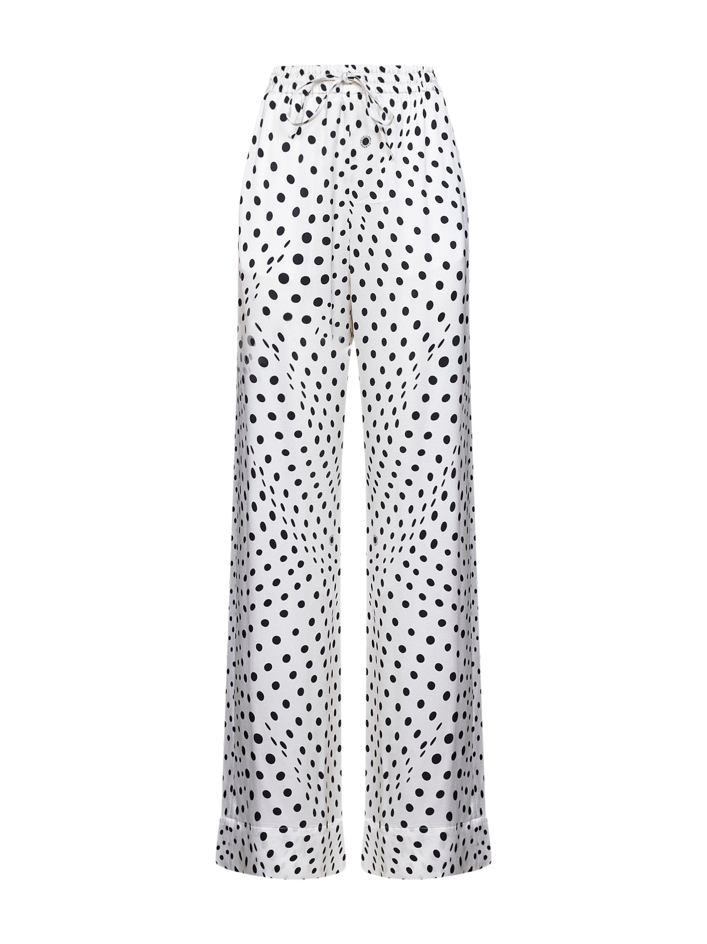 Stella Mccartney Women Black And White Polka Dot Viscose Oversized Trousers STELLA MCCARTNEY