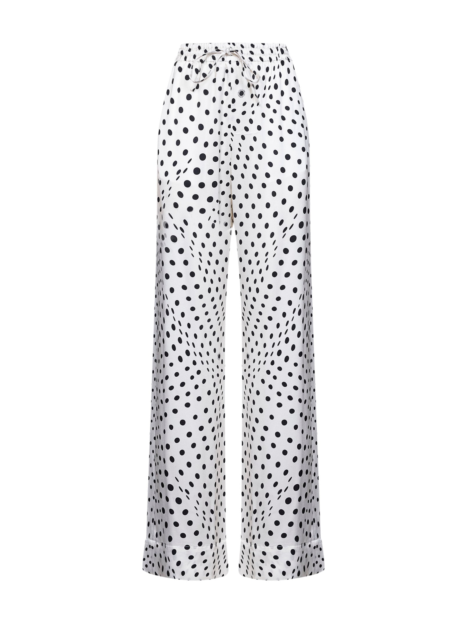 Stella Mccartney Women Black And White Polka Dot Viscose Oversized Trousers STELLA MCCARTNEY