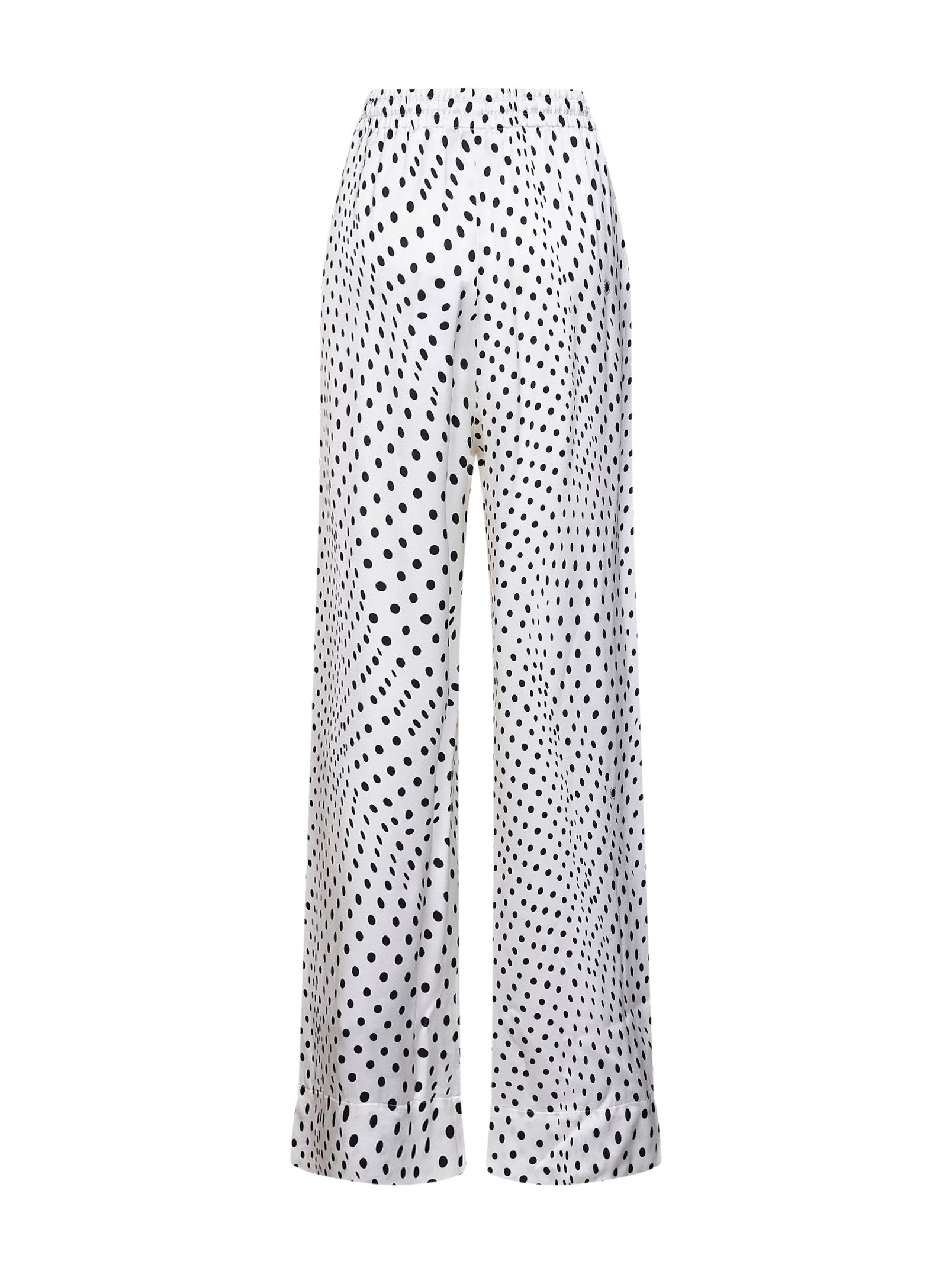 Stella Mccartney Women Black And White Polka Dot Viscose Oversized Trousers STELLA MCCARTNEY