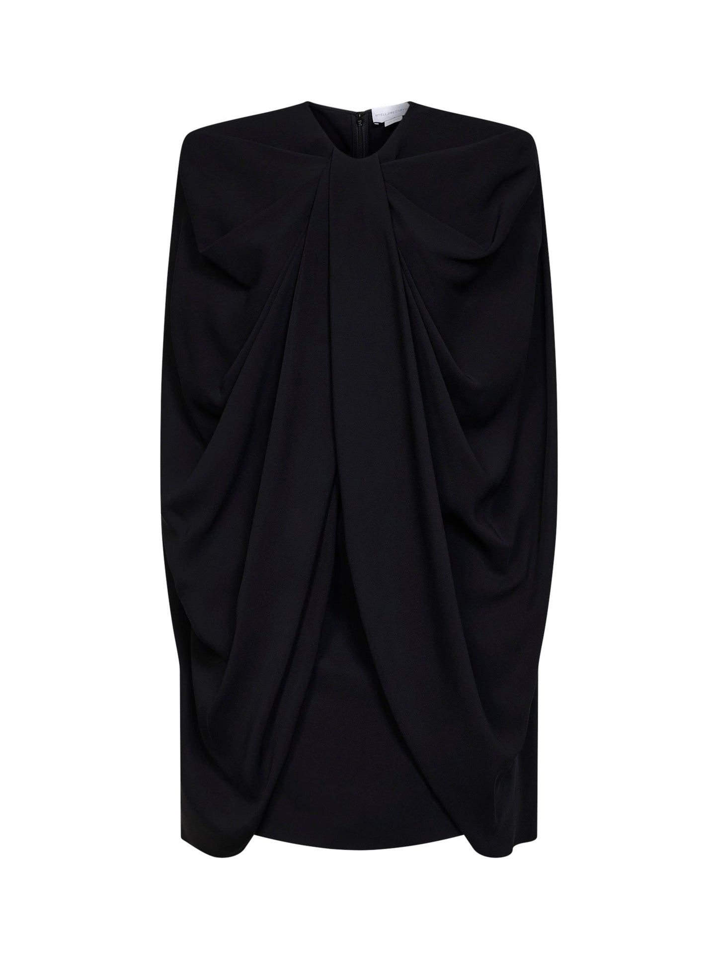 Stella Mccartney Women Black Stretch Viscose Cape Mini Dress STELLA MCCARTNEY