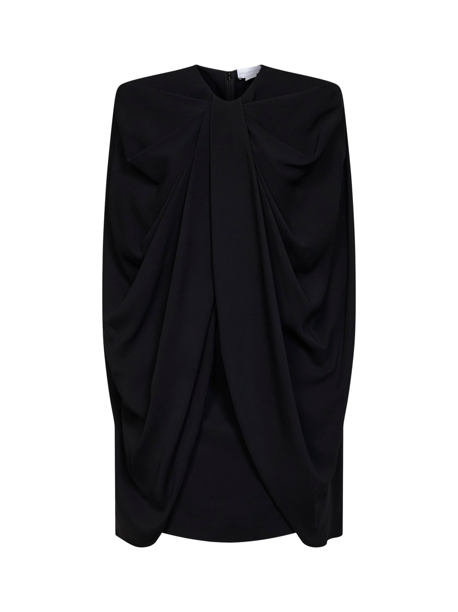 Stella Mccartney Women Black Stretch Viscose Cape Mini Dress STELLA MCCARTNEY