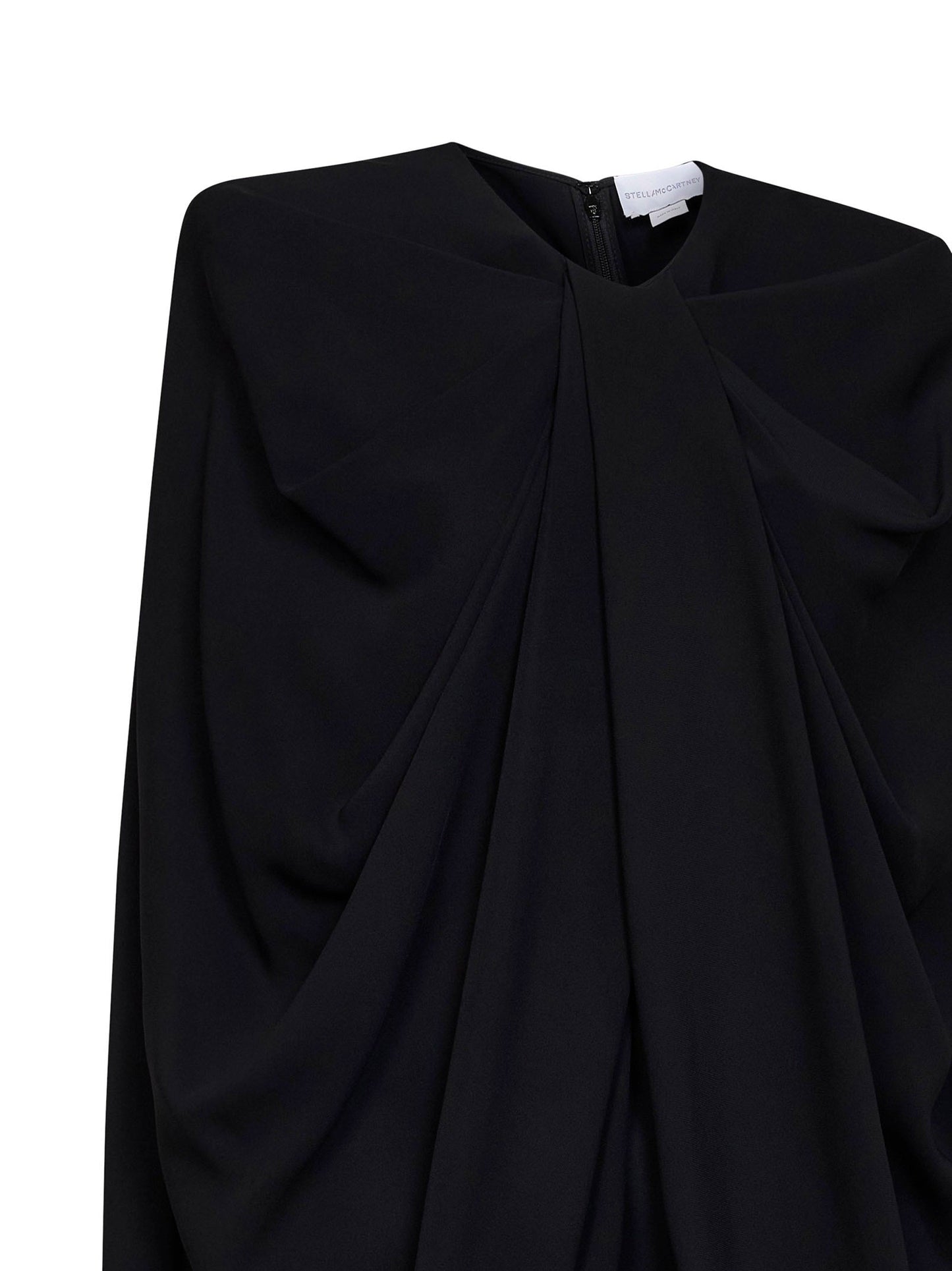 Stella Mccartney Women Black Stretch Viscose Cape Mini Dress STELLA MCCARTNEY