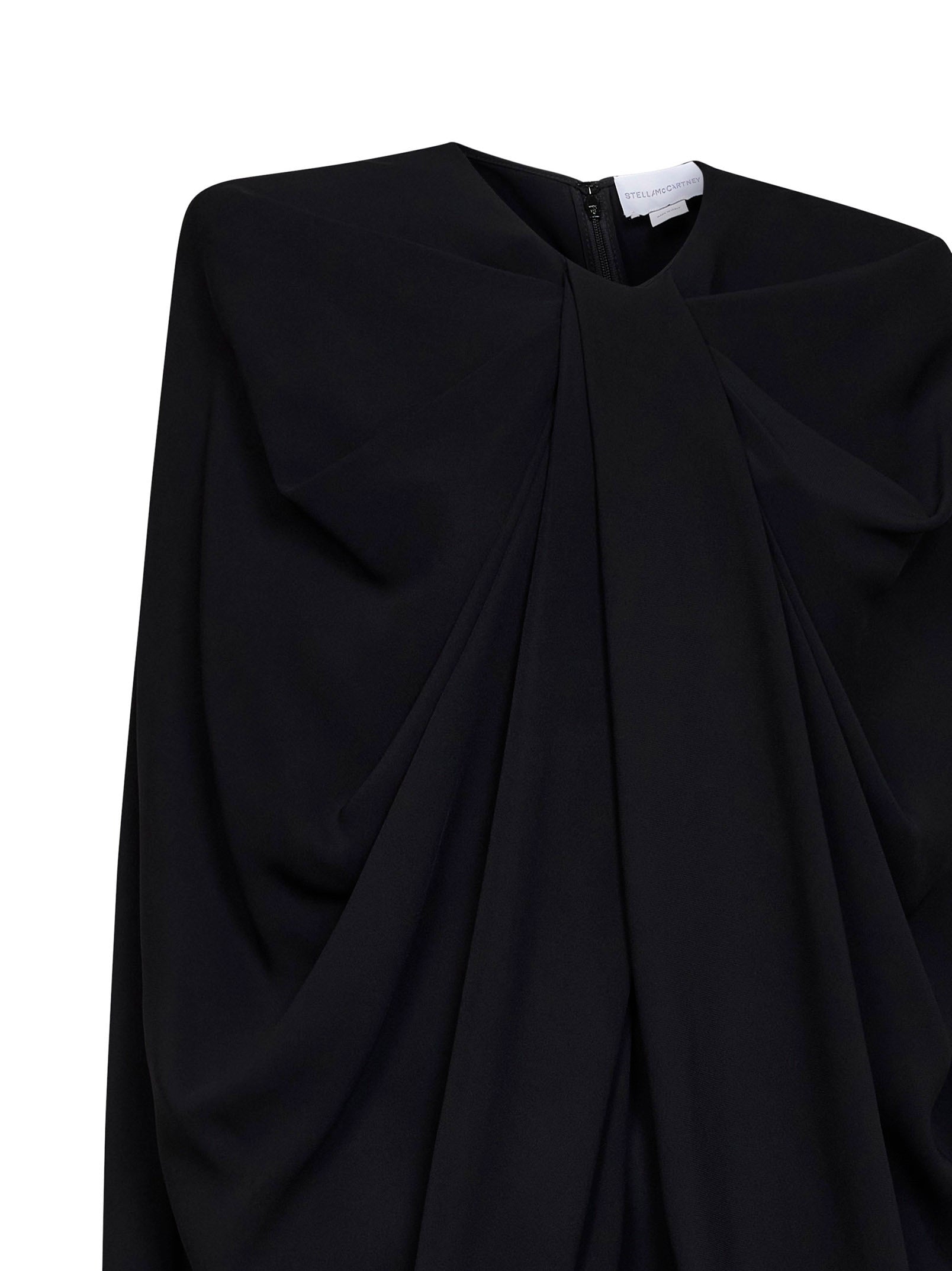 Stella Mccartney Women Black Stretch Viscose Cape Mini Dress STELLA MCCARTNEY