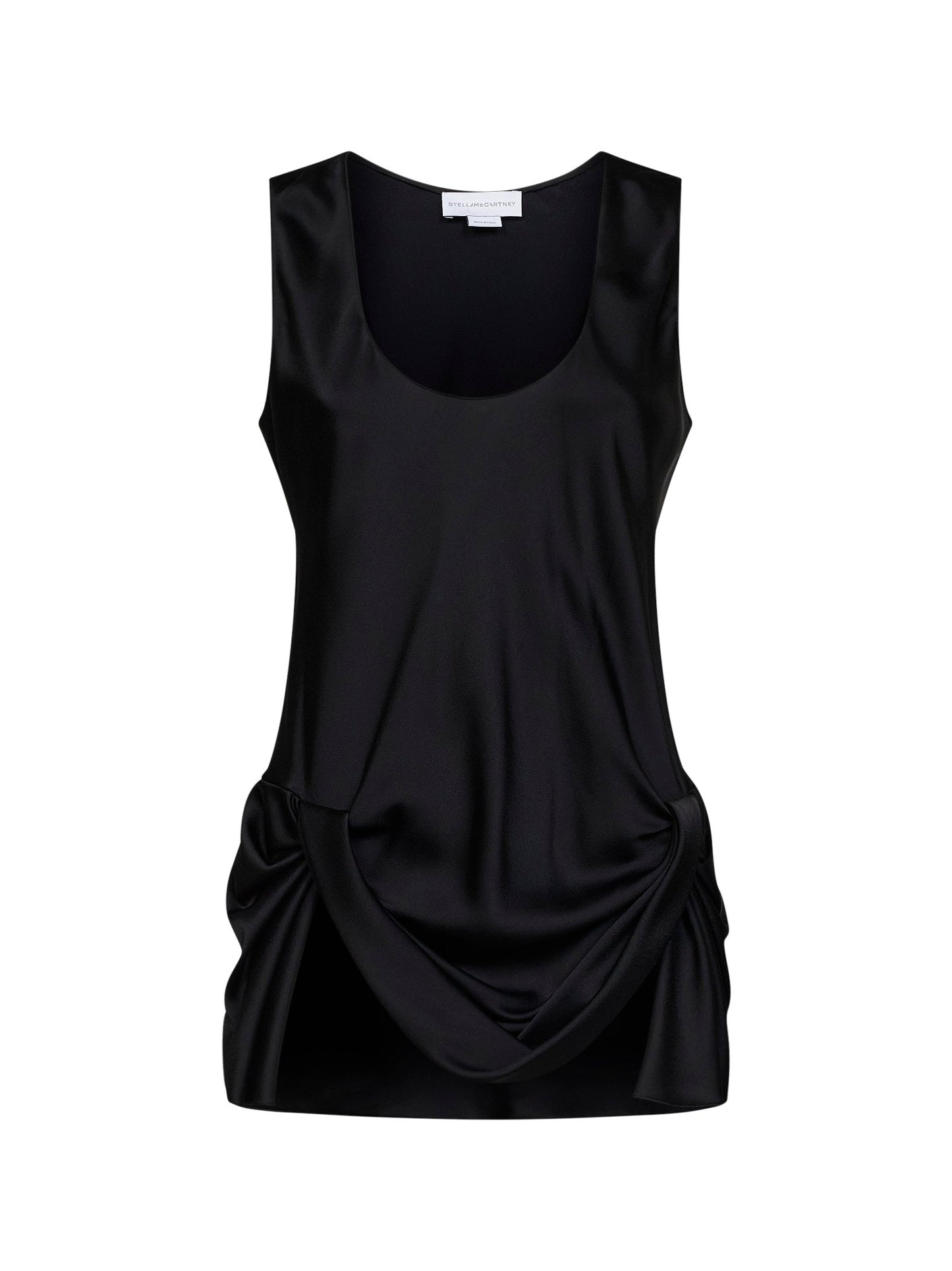 Stella Mccartney Women Black Satin Draped Top STELLA MCCARTNEY
