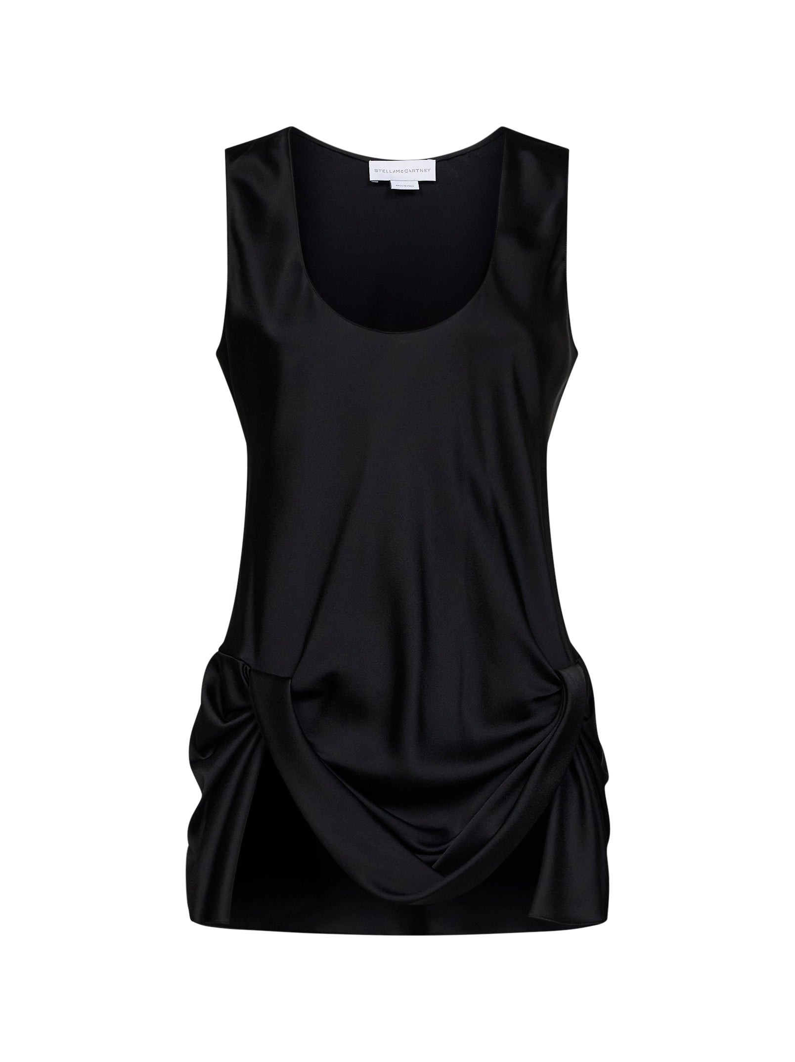 Stella Mccartney Women Black Satin Draped Top STELLA MCCARTNEY