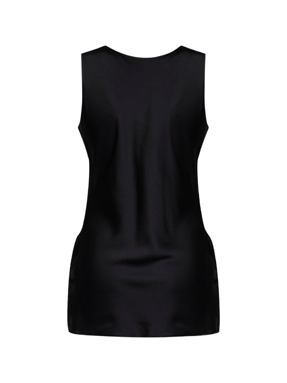 Stella Mccartney Women Black Satin Draped Top STELLA MCCARTNEY