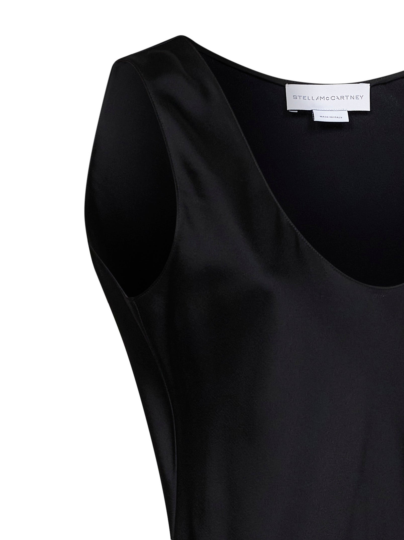 Stella Mccartney Women Black Satin Draped Top STELLA MCCARTNEY
