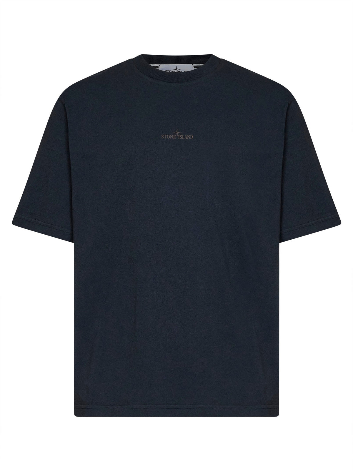 Stone Island Men Blue Organic Cotton Jersey Printed T-Shirt STONE ISLAND