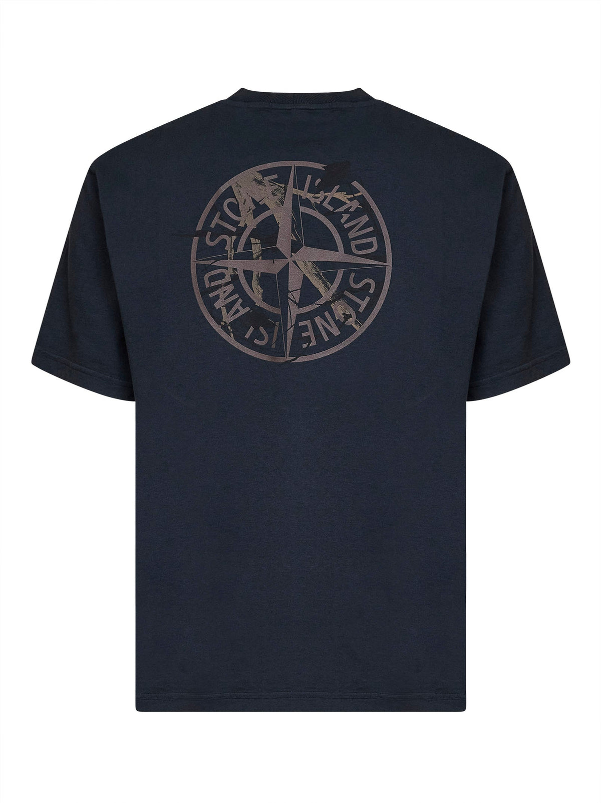 Stone Island Men Blue Organic Cotton Jersey Printed T-Shirt STONE ISLAND