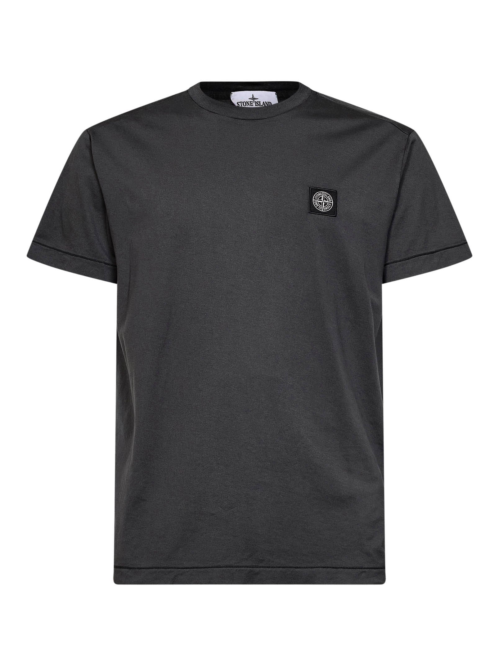 Stone Island Men Lead Grey 60/2 Cotton Jersey Slim-Fit T-Shirt STONE ISLAND