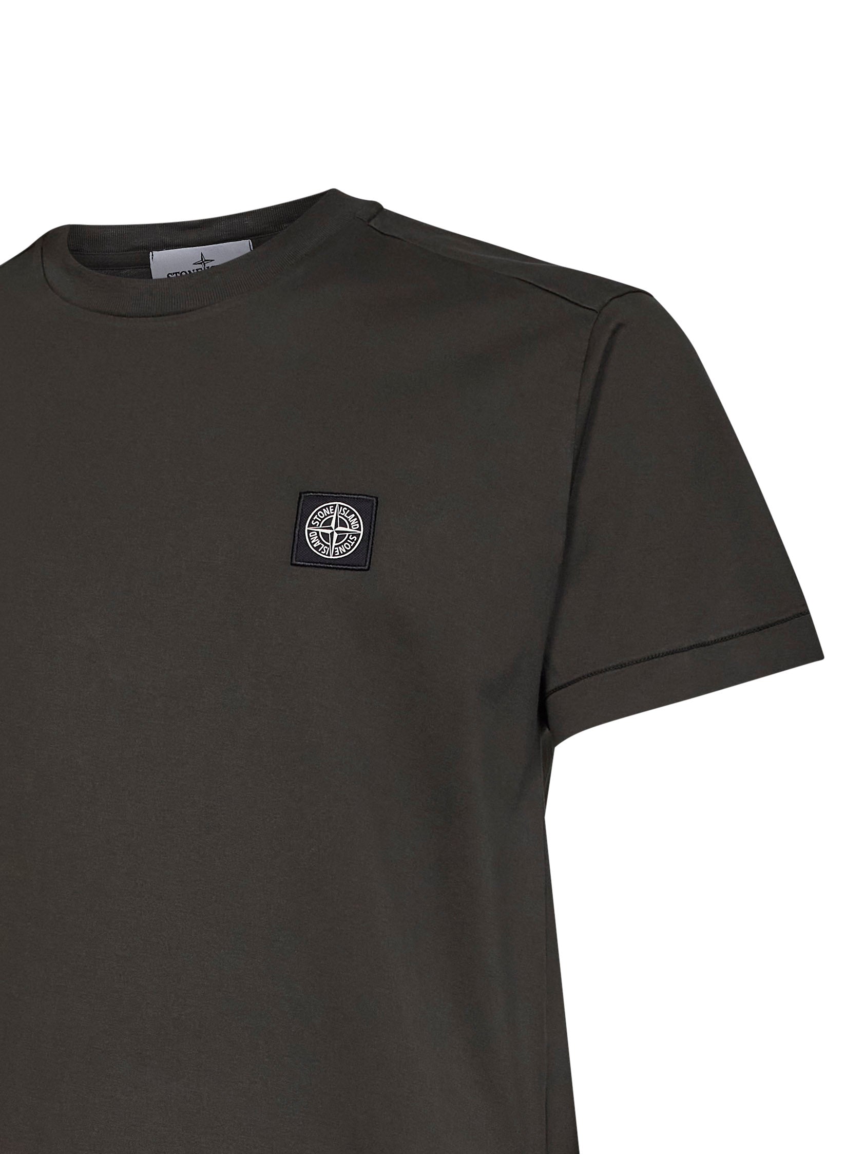 Stone Island Men Coal Grey 60/2 Cotton Jersey Slim-Fit T-Shirt STONE ISLAND