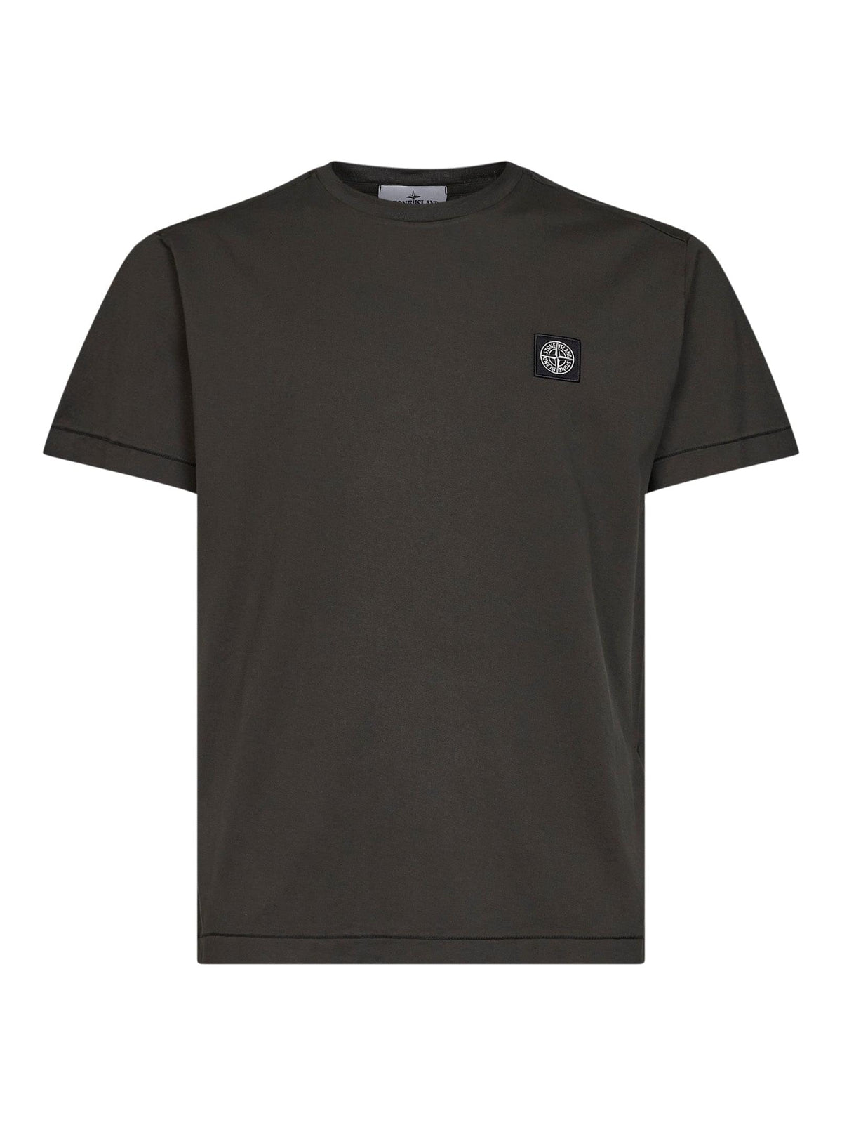 Stone Island Men Coal Grey 60/2 Cotton Jersey Slim-Fit T-Shirt STONE ISLAND