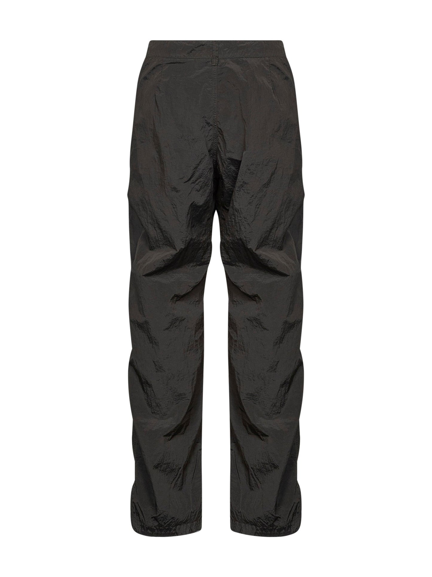 Stone Island Men Coal Grey Metal Nylon Cargo Trousers STONE ISLAND