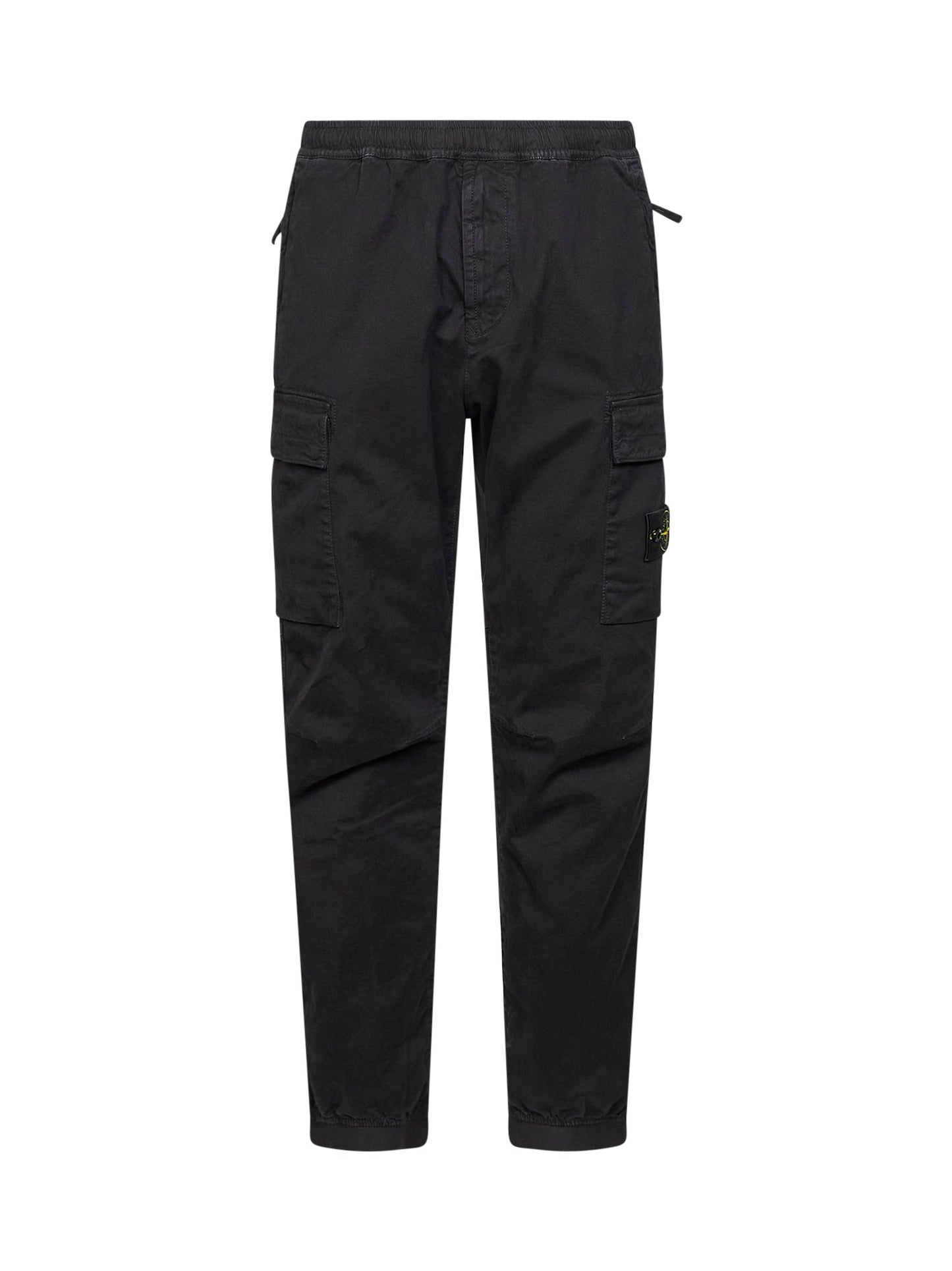 Stone Island Men Black Organic Stretch Broken Twill Cargo Trousers STONE ISLAND