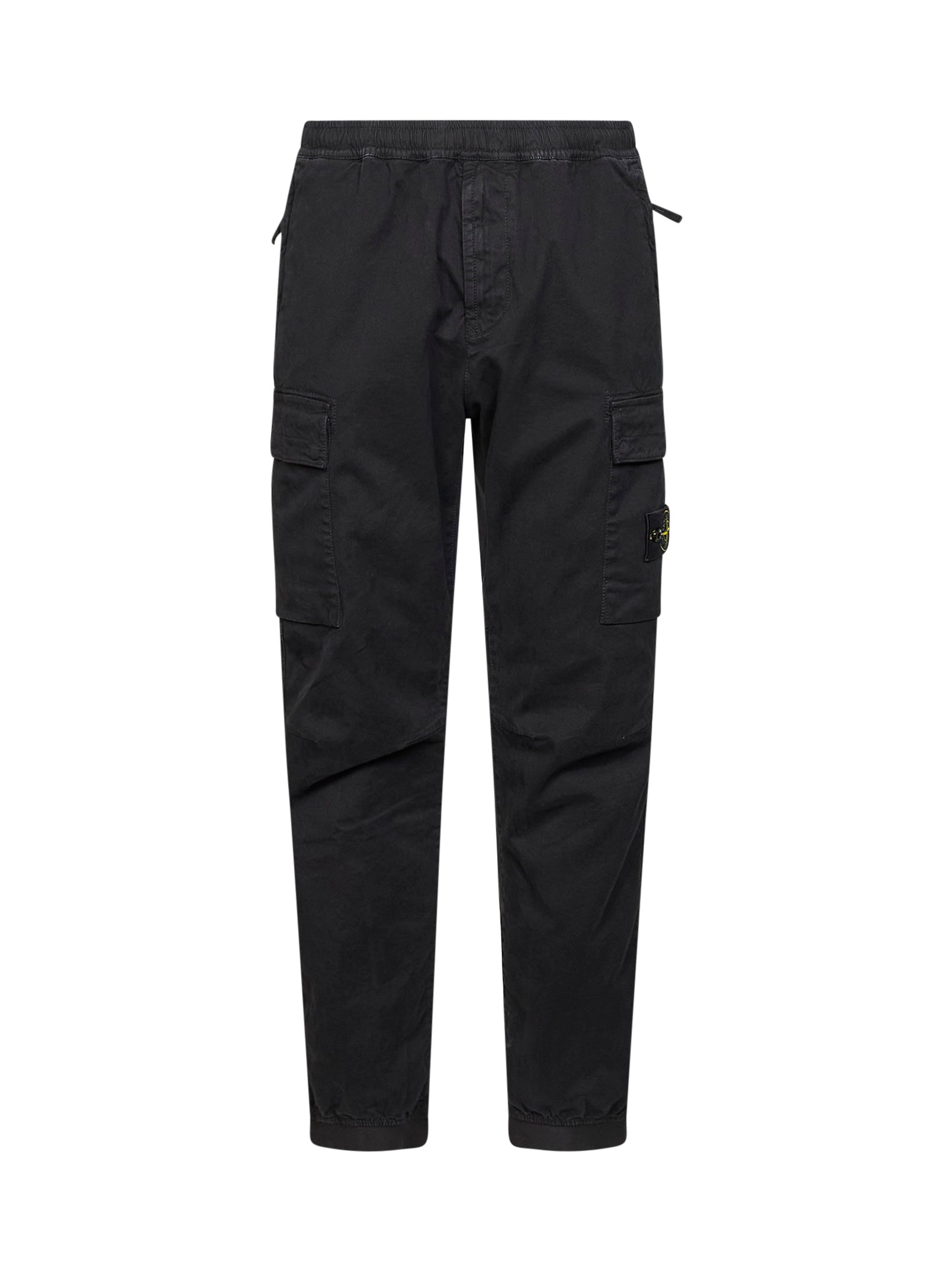 Stone Island Men Black Organic Stretch Broken Twill Cargo Trousers STONE ISLAND