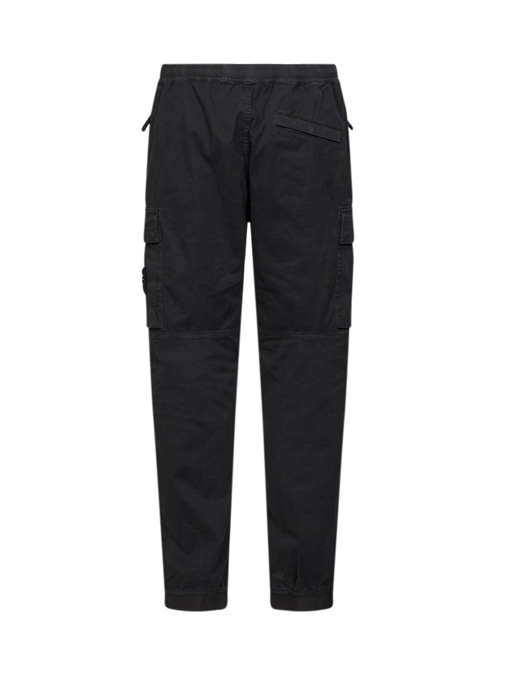 Stone Island Men Black Organic Stretch Broken Twill Cargo Trousers STONE ISLAND