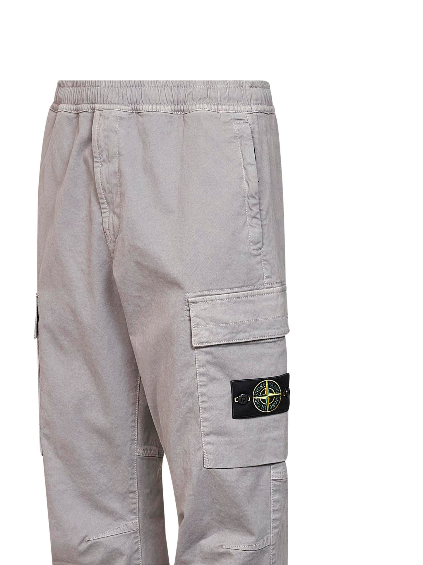 Stone Island Men Grey Organic Stretch Broken Twill Cargo Trousers STONE ISLAND