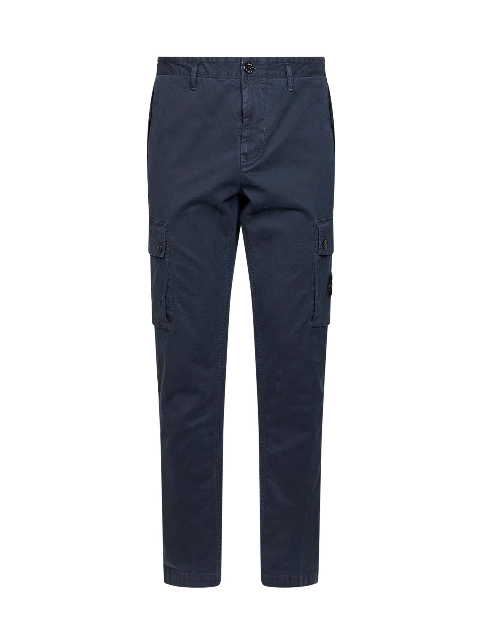 Stone Island Men Blue Organic Stretch Broken Twill Cargo Trousers STONE ISLAND