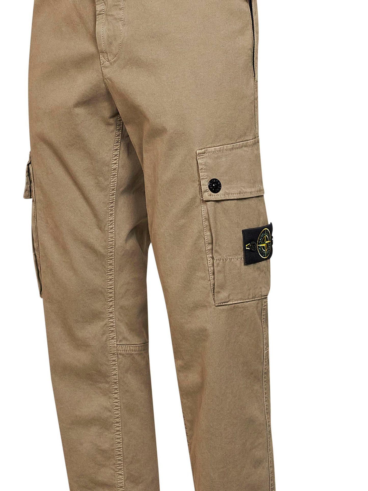 Stone Island Men Military Green Organic Stretch Broken Twill Cargo Trousers STONE ISLAND