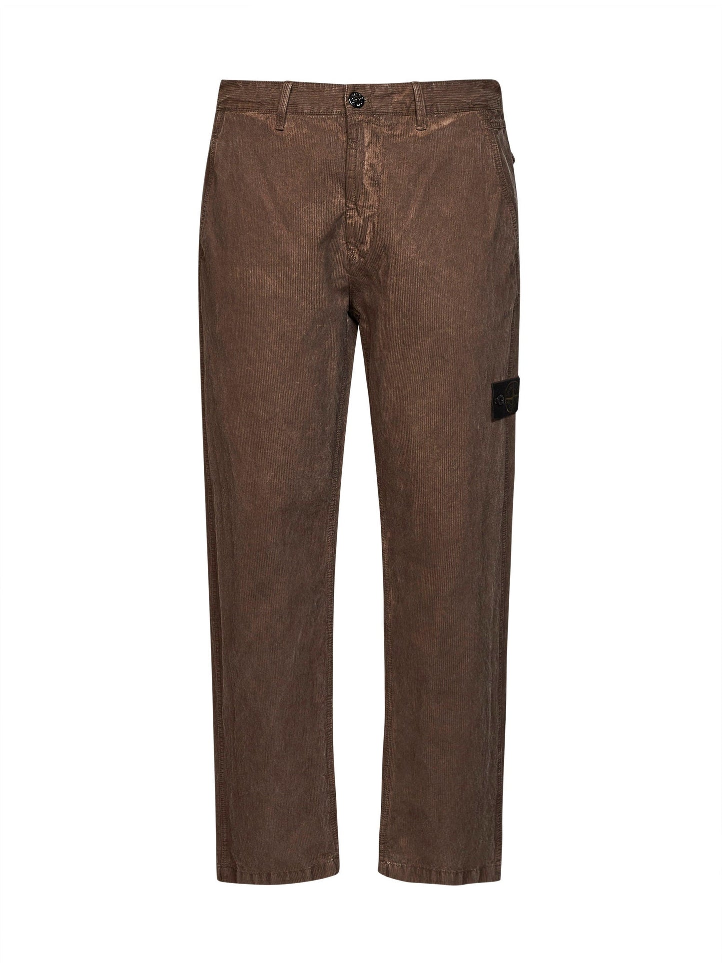 Stone Island Men Lead Grey Straight-Leg Corduroy Trousers STONE ISLAND