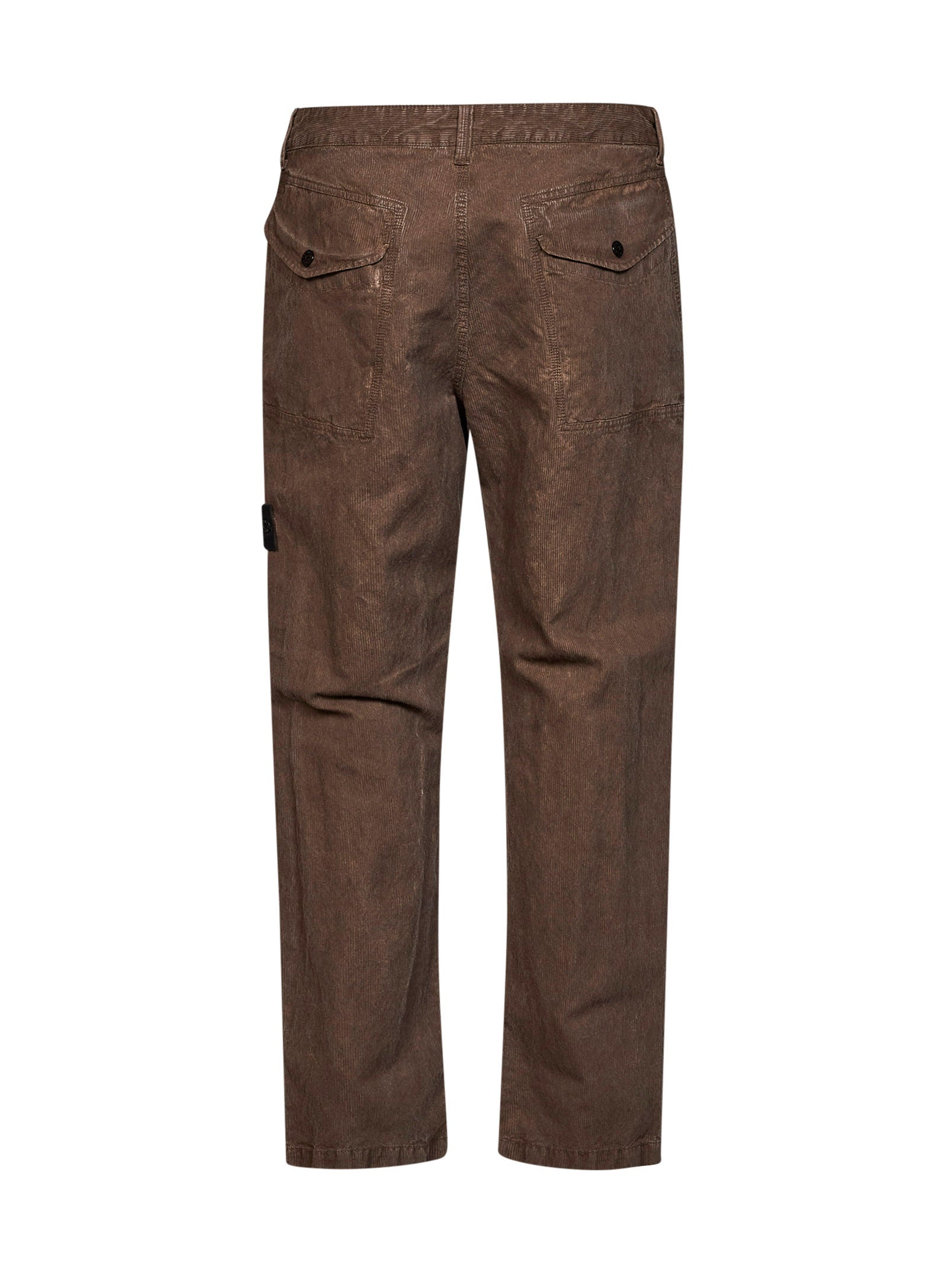 Stone Island Men Lead Grey Straight-Leg Corduroy Trousers STONE ISLAND