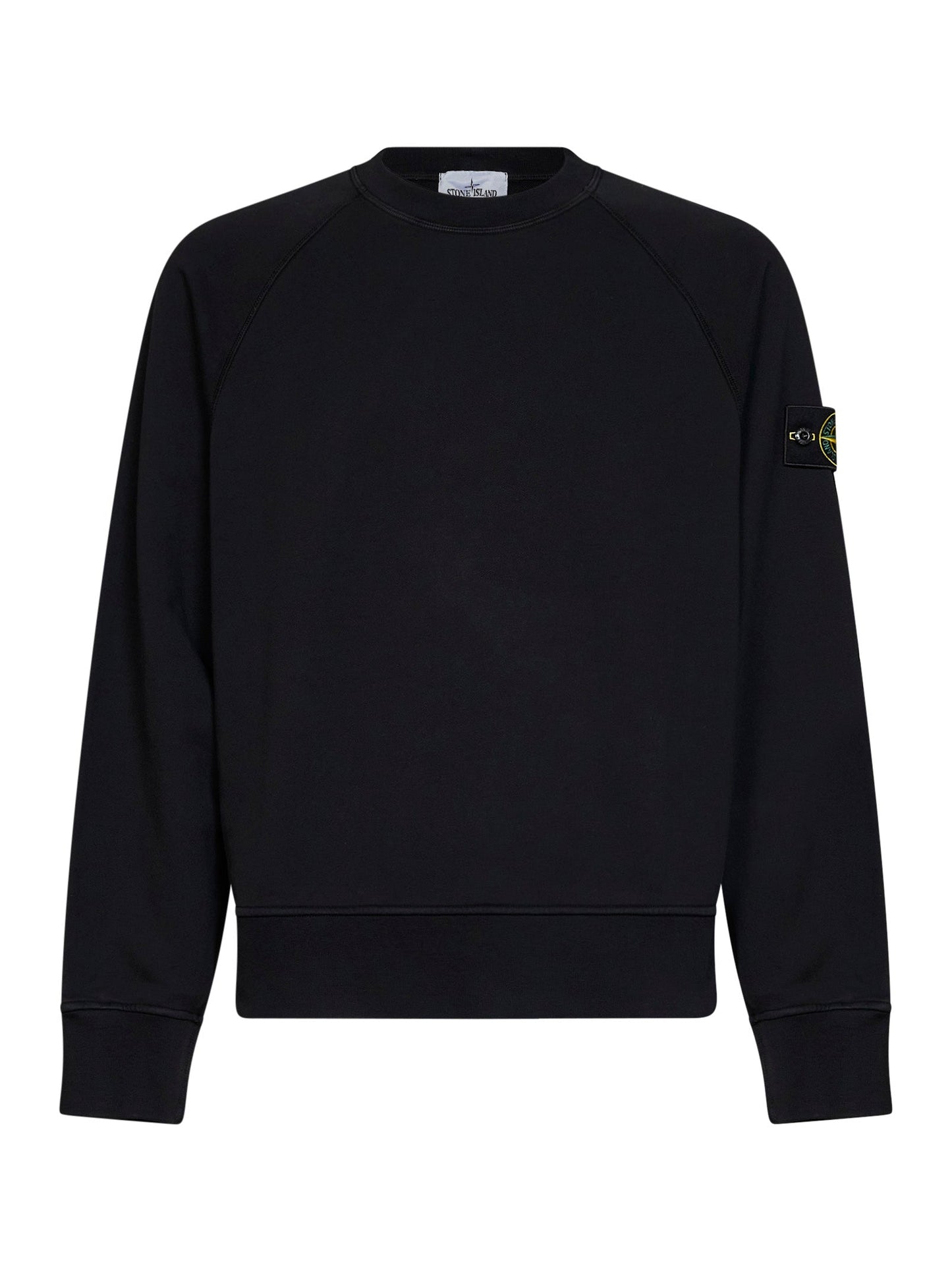 Stone Island Men Black Cotton Crewneck Sweatshirt STONE ISLAND