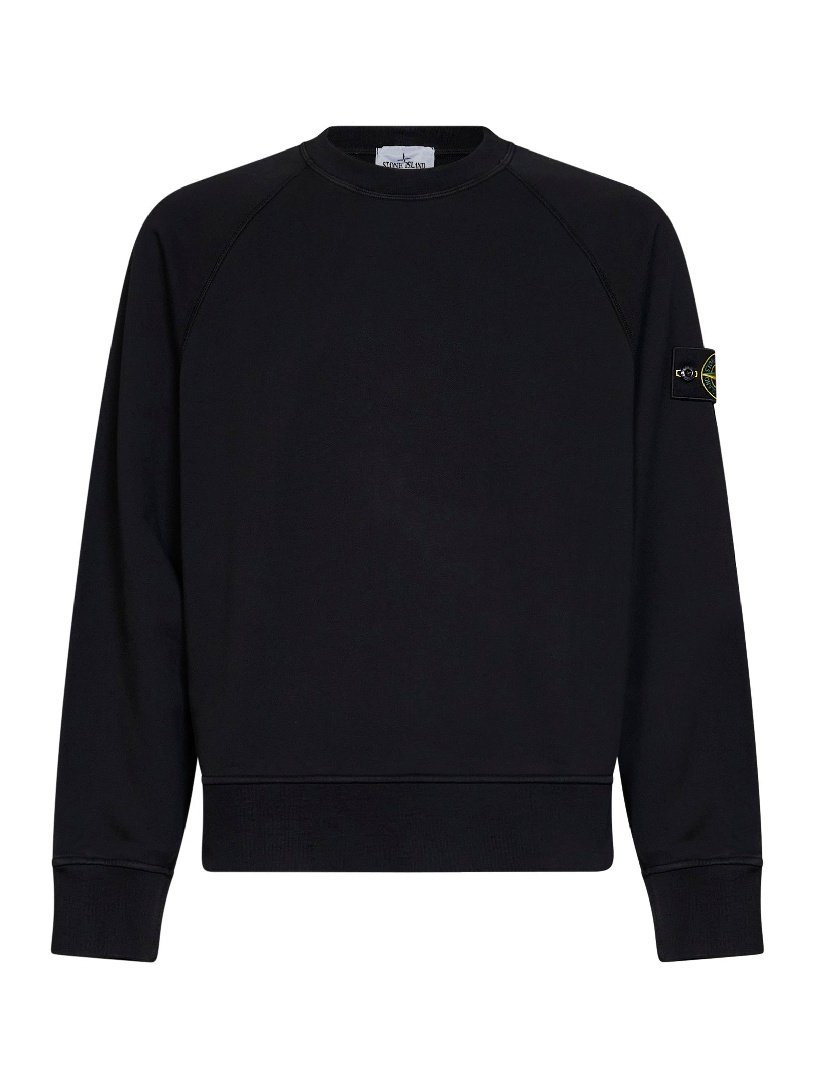 Stone Island Men Black Cotton Crewneck Sweatshirt STONE ISLAND