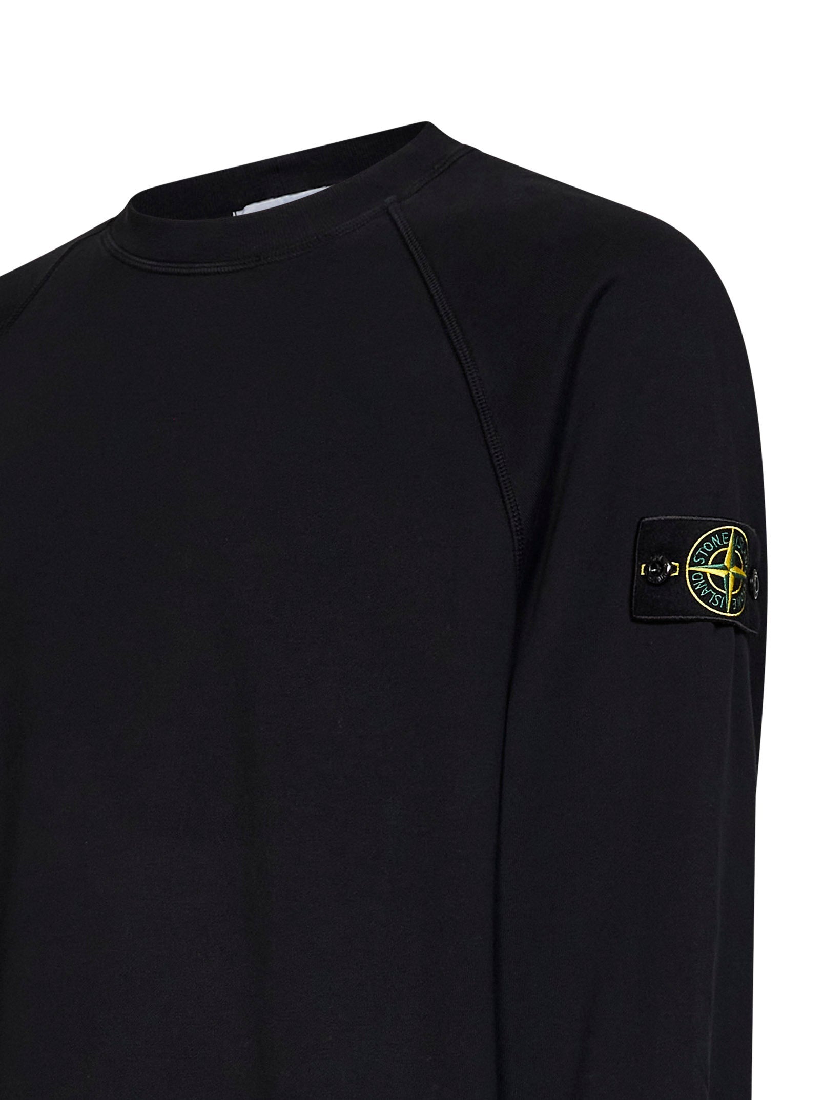 Stone Island Men Black Cotton Crewneck Sweatshirt STONE ISLAND