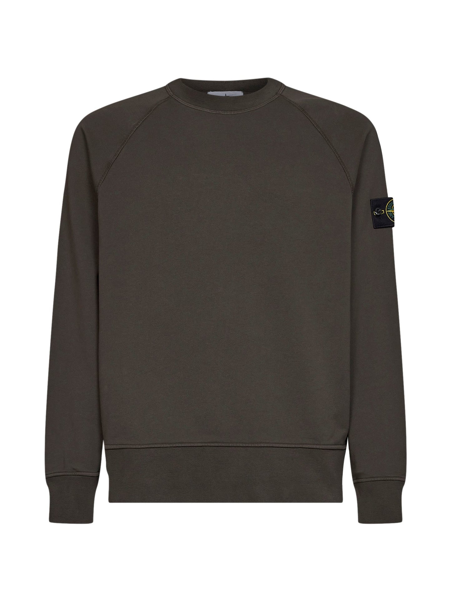 Stone Island Men Coal Grey Cotton Crewneck Sweatshirt STONE ISLAND